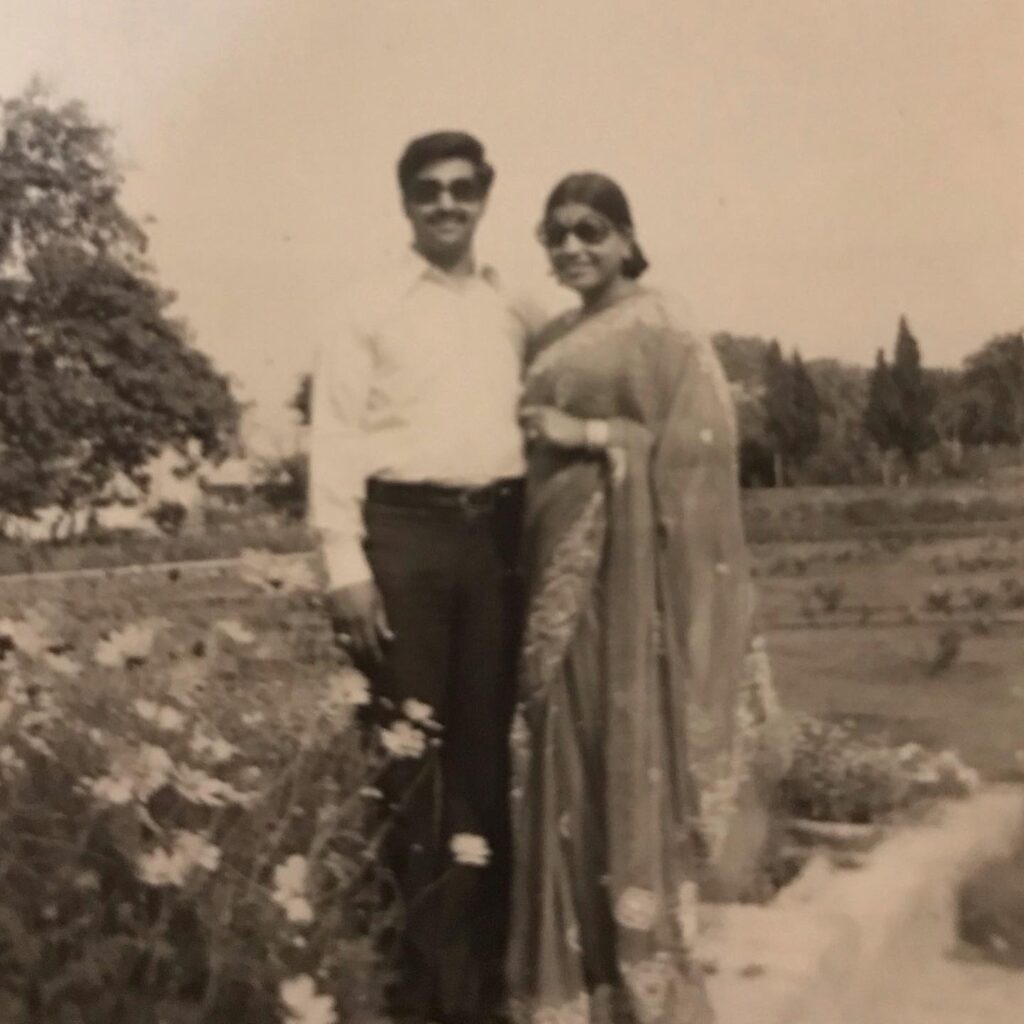 Father and mother in the garden, early years together