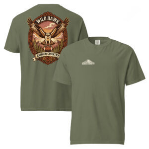 Wild Hawk tee in Moss — Rainier Country Heritage Series