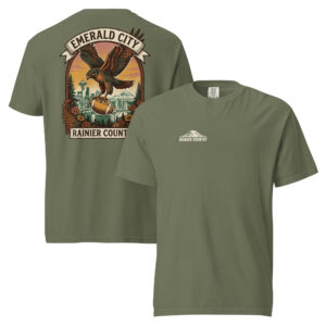 Emerald City tee in Moss — Rainier Country Heritage Series