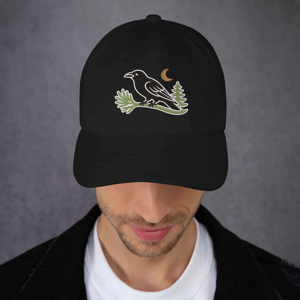 Murder & Moss Embroidered Raven Hat | PNW Dad Cap - Image 9