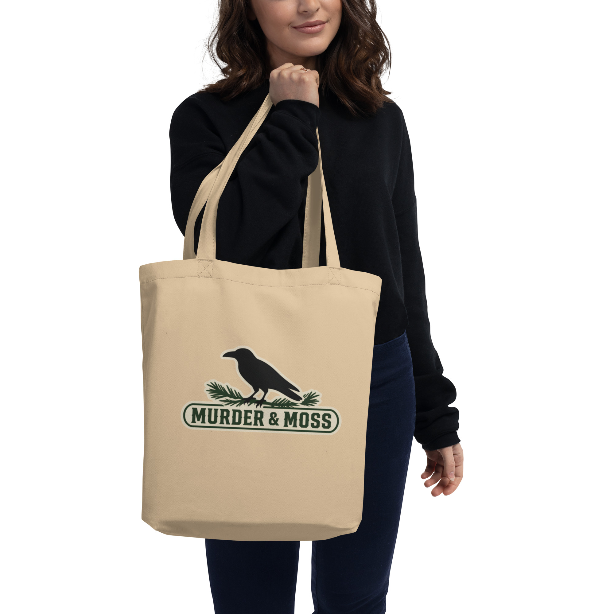 Murder & Moss Organic Cotton Tote | PNW Raven Bag - Image 2