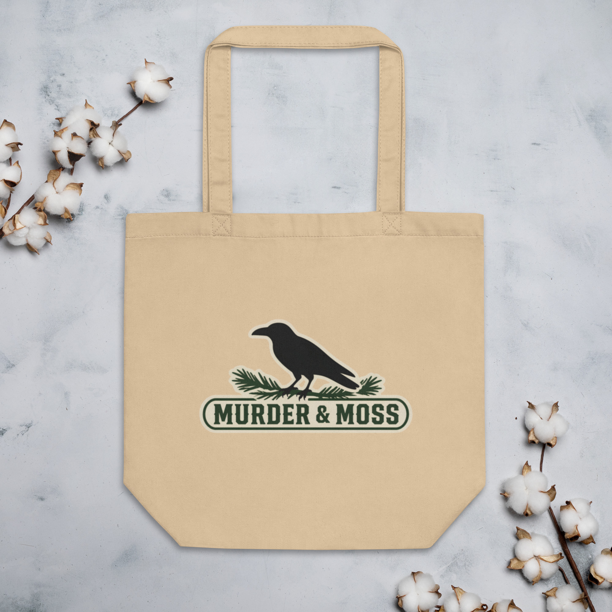 Murder & Moss Organic Cotton Tote | PNW Raven Bag - Image 3