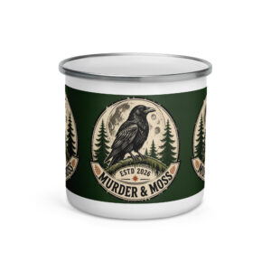 Murder & Moss Enamel Camp Mug | PNW Raven Mug | 12 oz