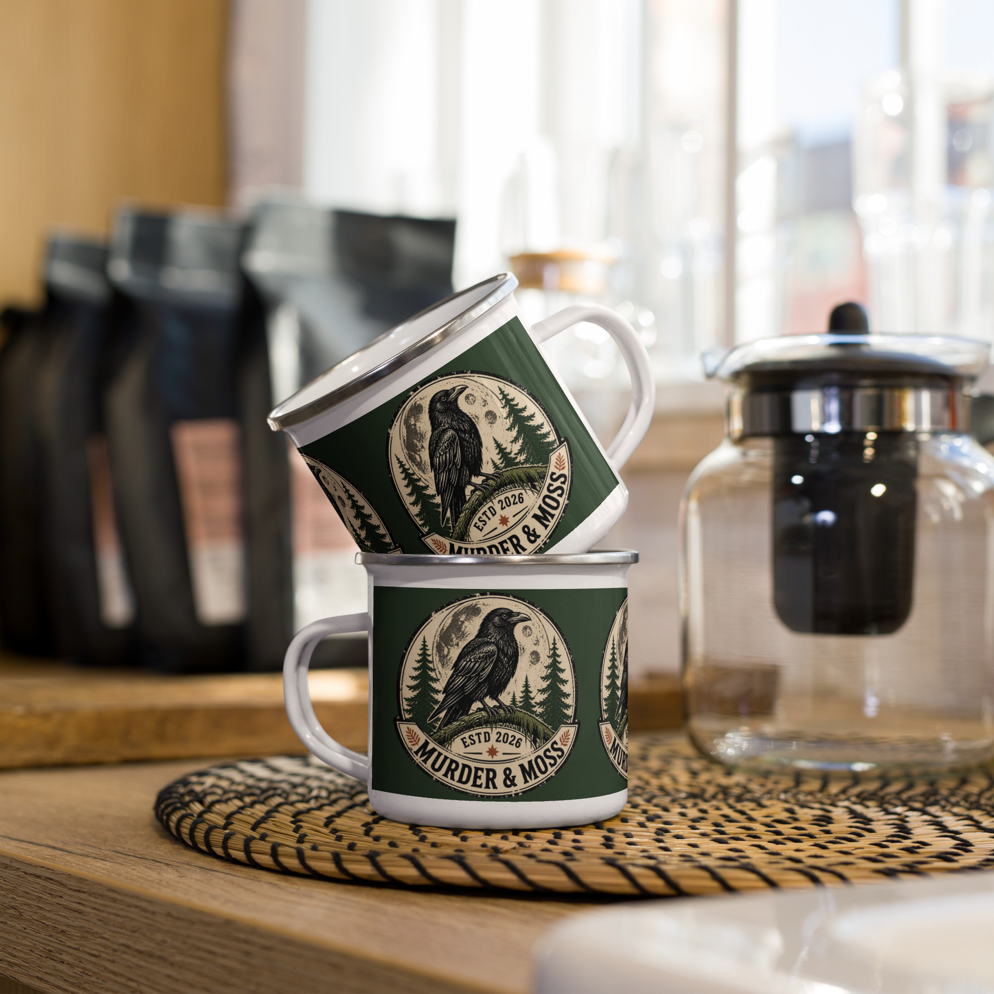 Murder & Moss Enamel Camp Mug | PNW Raven Mug | 12 oz - Image 9