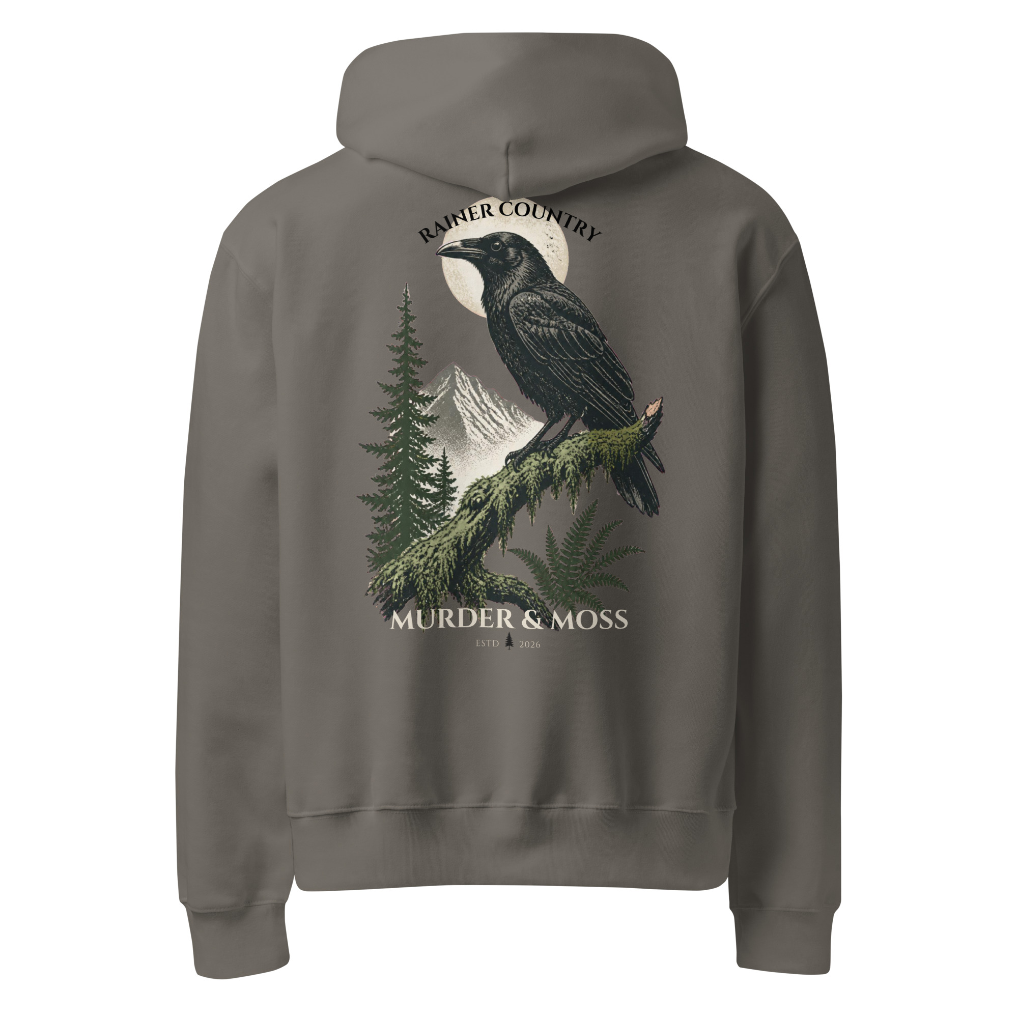 Murder & Moss Oversized Heavyweight Hoodie | PNW Forest Hoodie - Image 5