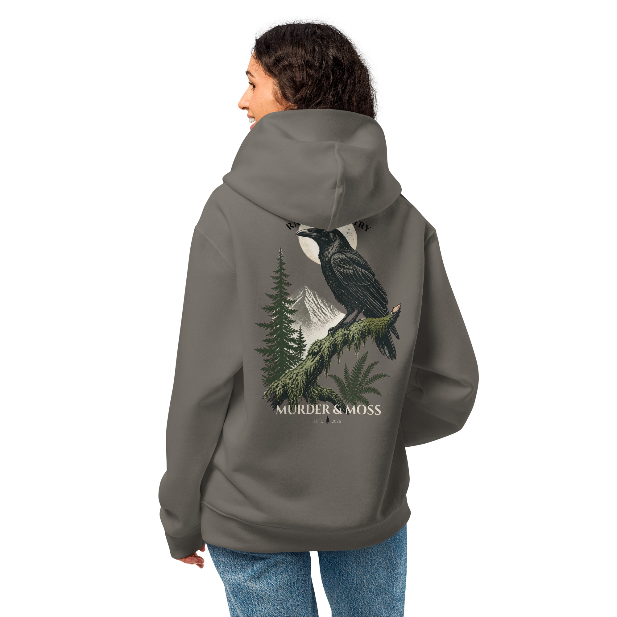 Murder & Moss Oversized Heavyweight Hoodie | PNW Forest Hoodie - Image 14