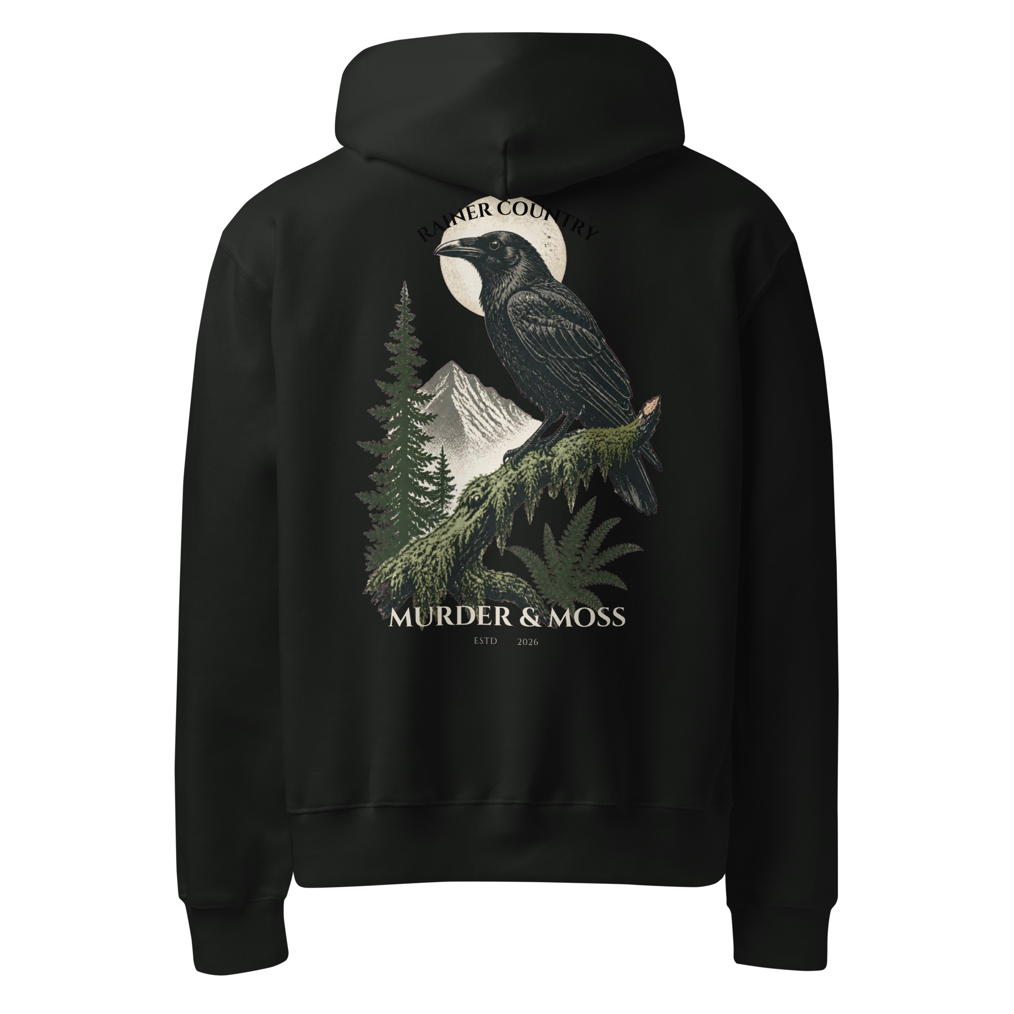 Murder & Moss Oversized Heavyweight Hoodie | PNW Forest Hoodie - Image 4