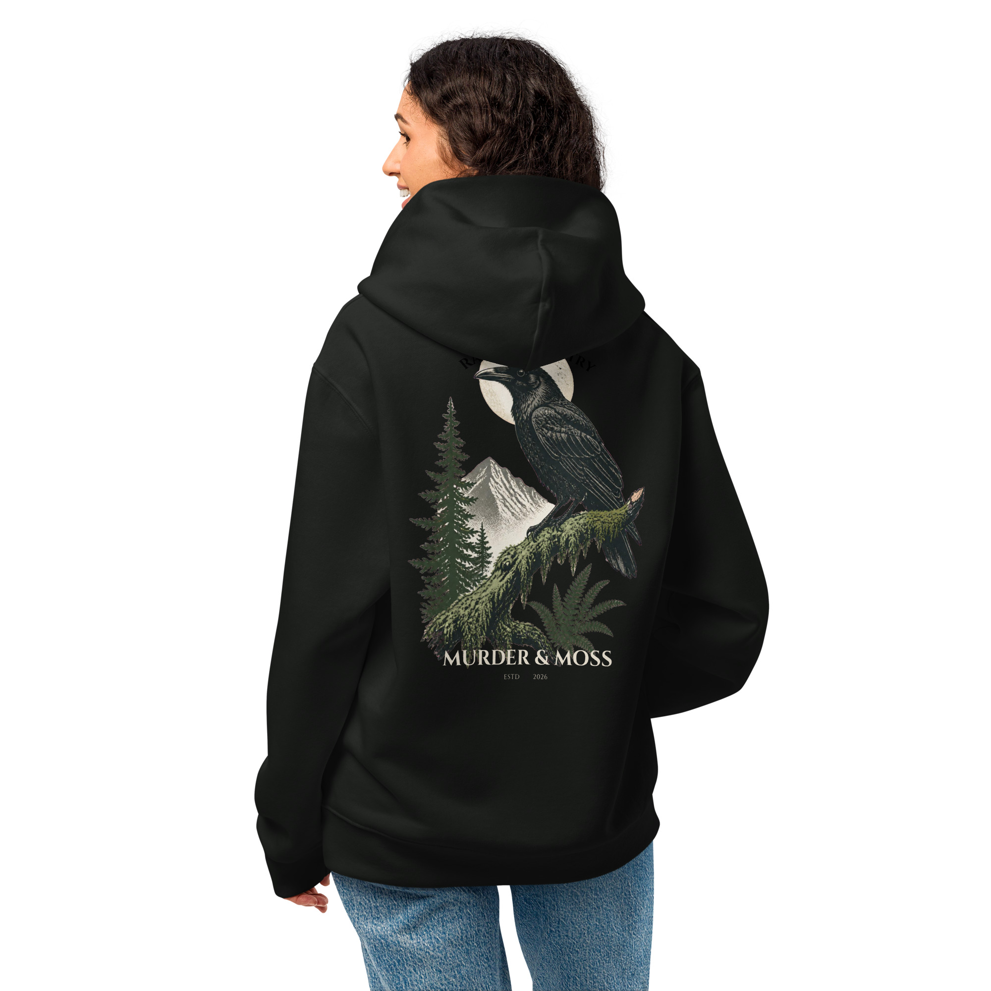 Murder & Moss Oversized Heavyweight Hoodie | PNW Forest Hoodie - Image 13